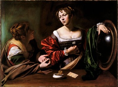 マルタとマグダラのマリア 作： Michelangelo Merisi da Caravaggio