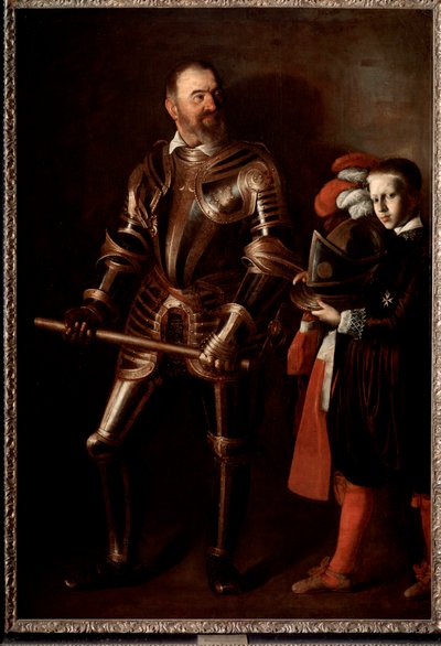マルタ騎士団のグランドマスター、アロフ・ド・ウィニャクールとそのページの肖像（絵画 作： Michelangelo Merisi da Caravaggio