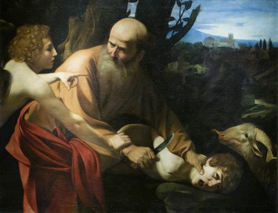 イサクの犠牲 作： Michelangelo Merisi da Caravaggio