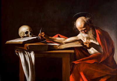 聖ジロラモ 1605 年 - 1606 年、キャンバスに油彩。 作： Michelangelo Merisi da Caravaggio