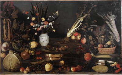 花と果物のある静物画 - 油彩・キャンバス 1590年頃 作： Michelangelo Merisi da Caravaggio