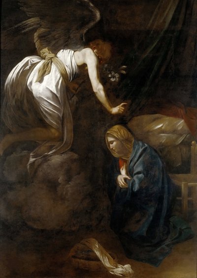 受胎告知 1608-1610年頃 油彩・カンヴァス 作： Michelangelo Merisi da Caravaggio