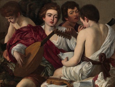 ミュージシャン、c.1595（キャンバスに油彩） 作： Michelangelo Merisi da Caravaggio