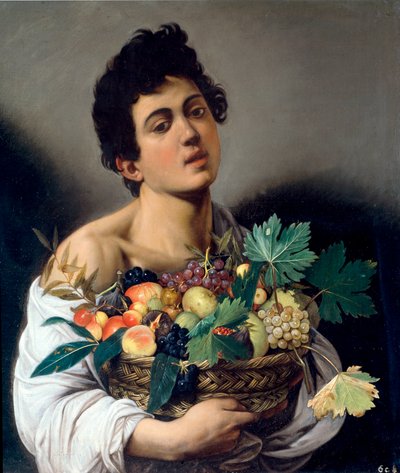 果物売り（油彩・キャンバス 作： Michelangelo Merisi da Caravaggio