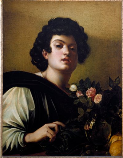 薔薇の花瓶の中の少年 作： Michelangelo Merisi da Caravaggio