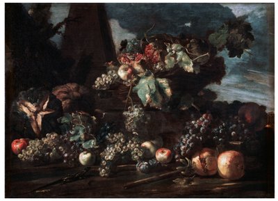 「ブドウのある静物」、17世紀。 作： Michelangelo Pace del Campidoglio