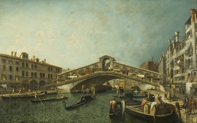 リアルト橋、ヴェネツィア、1740年頃（キャンバスに油彩） 作： Michele Marieschi