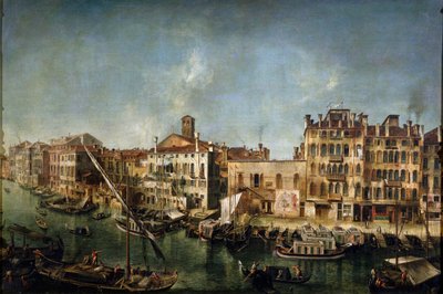 フォンダメンタデルビン、1736-1737年からの大運河の眺め。 作： Michele Marieschi