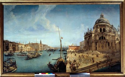 大運河の入り口とヴェネツィアのサルーテ教会の眺め ミケーレ・マリエスキ（1710-1741）の絵画 18世紀 日1,25×2,13メートル 作： Michele Marieschi