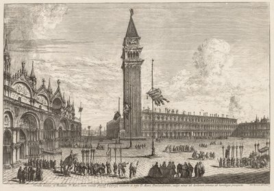 ヴェネツィアの景色：Piazza and Piazzetta、1741。 作： Michele Marieschi
