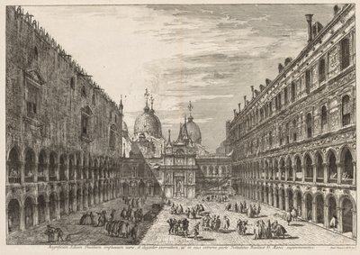 ヴェネツィアの景色：ドゥカーレ宮殿の中庭、1741年。 作： Michele Marieschi
