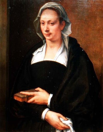白いヴェールを被った女性の肖像 作： Michele di Ridolfo Tosini
