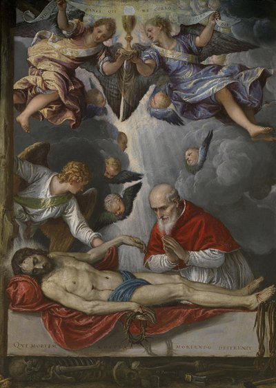 教皇ピウス 5 世に愛された死んだキリスト、1571～1572 年頃 作： Micheli Parrasio