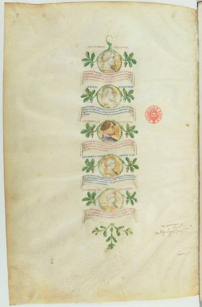 ヴィスコンティの系図（BNF, ms lat. 5888） btv1b10020318d, f36 作： ミケリーノモリナーリダベソッツォ