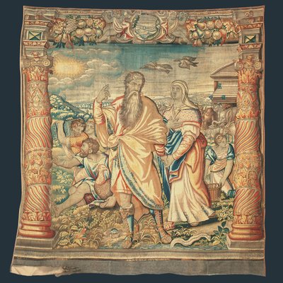 パウルスヴァンニーヴェンホーブの「ノアの命」シリーズのアークからの降下を描いたブリュッセルの聖書のタペストリー 作： Michiel I Coxie or Coxcie