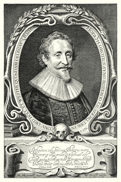 フーゴ・グロティウス（オランダの法学者、神学者、哲学者、作家）（銅版画 作： Michiel Jansz. van (after) Miereveld