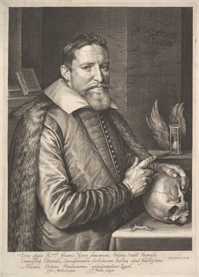 1608年、トリアー大使、フランシスコ会修道士団長、ジョアンズネイエンの肖像。 作： Michiel Jansz van Miereveld