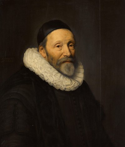 Johannes Wtenbogaert (1557-1644) の肖像 作： Michiel Jansz van Mierevelt (workshop of)