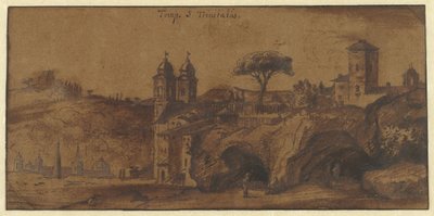 ローマの SS Trinità dei Monti の眺め 作： Michiel van Overbeek