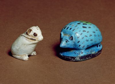 ベニハサンとヘリオポリス出身のハリネズミとジャーボア、第12〜13王朝、紀元前1963-1648年（ファイエンス） 作： Middle Kingdom Egyptian