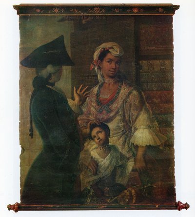 民族誌的肖像画グループのペアの1つ 作： Miguel Cabrera