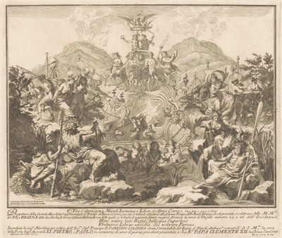 1738年の中国のセコンダ・マッキーナ：バッカスとセレスの勝利 作： Miguel de Sorellò, after Carl Marcus Tuscher