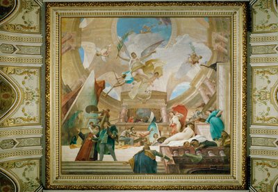 ウィーン美術史美術館の天井画「ルネサンスの神格化」（フレスコ画） 作： ミハイ・ムンカシー