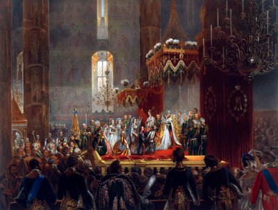 皇室から皇帝アレクサンドル2世へのオマージュ、モスクワ、1856年。 作： Mihaly von Zichy