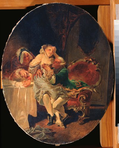 誘惑者 - Mihaly Zichy (1827-1906) による絵画、キャンバスに油彩 作： Mihaly von Zichy
