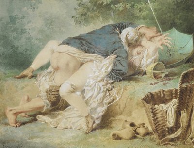 公園の恋人、1865 作： Mihaly von Zichy