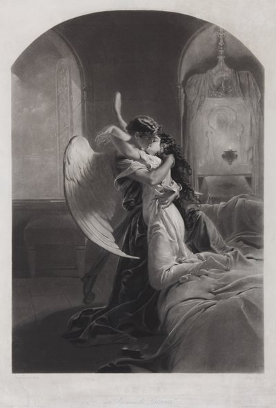 タマラと悪魔。ミハイル・レルモントフ、c。 1880 作： Mihaly von Zichy