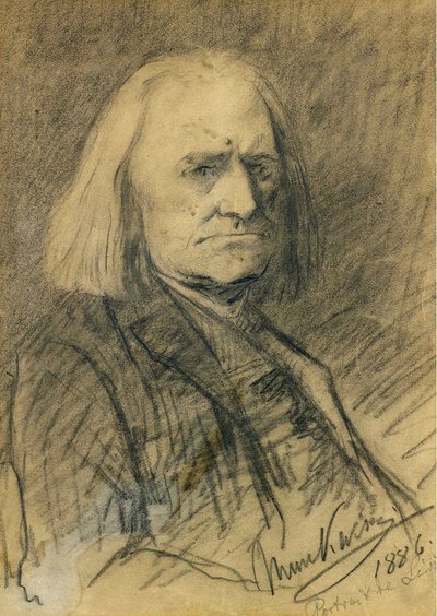 フランツ・リスト（1811-1886）の肖像 by Munkacsy, Mihaly (1844-1900) 作： Mihály Munkácsy