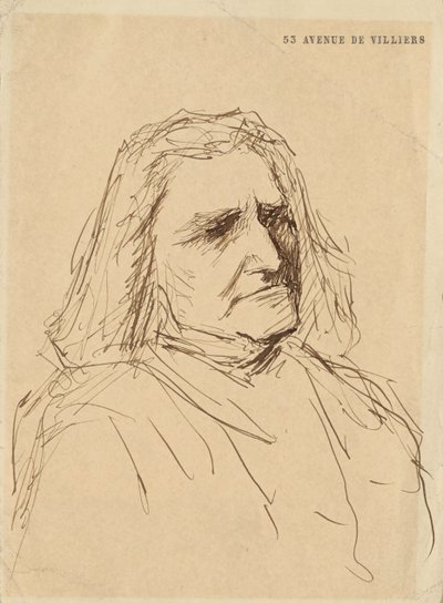 フランツ・リストの肖像 1811-1886、1880年代。 作： Mihály Munkácsy