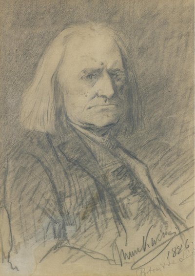 フランツリストの肖像1811-1886、1886 作： Mihály Munkácsy