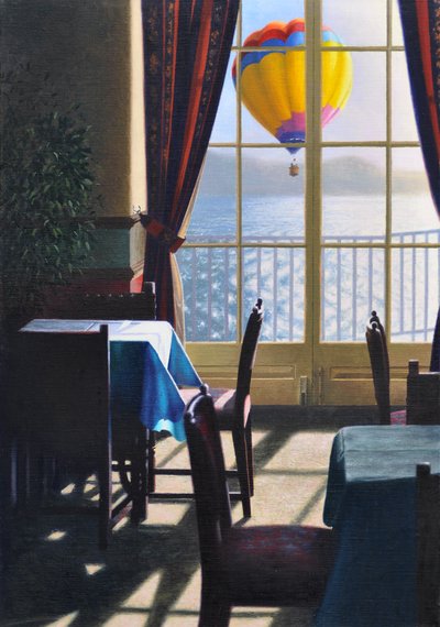 モーニング・フライト》2016年（リネンに油彩） 作： Mike Briscoe