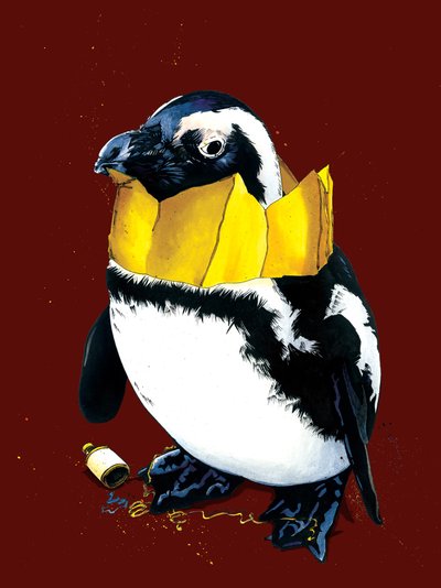 レッド オキサイドのクリスマス ペンギン、2020 作： Mike Davis