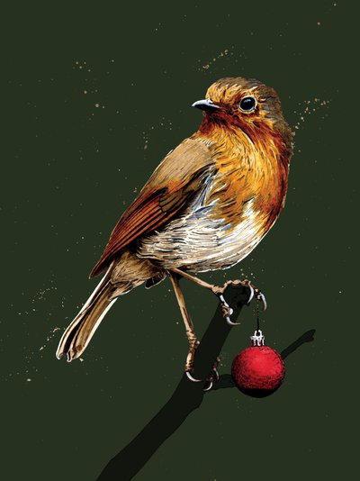 フォレストグリーンのクリスマスロビン、2020 作： Mike Davis
