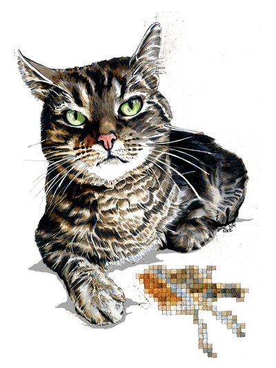 2020年白地のギフト猫 作： Mike Davis
