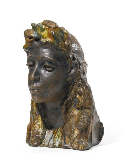 花輪を持つ少女、1898〜1900年 作： Mikhail Aleksandrovich Vrubel