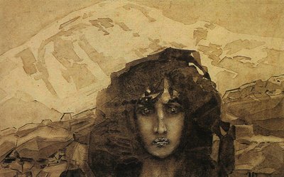 悪魔の頭、1890（車内トイレ） 作： Mikhail Aleksandrovich Vrubel