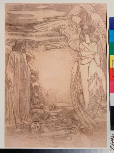 Illustration pour le pomee Prophete de Alexandre Pouchkine (1799-1837) (A Pushkin による詩 Prophet のイラスト) - Mikhail Alexandrovich Vrubel (Vrubel) (1856-1910) によるドローイング、紙に楽観的 作： Mikhail Aleksandrovich Vrubel