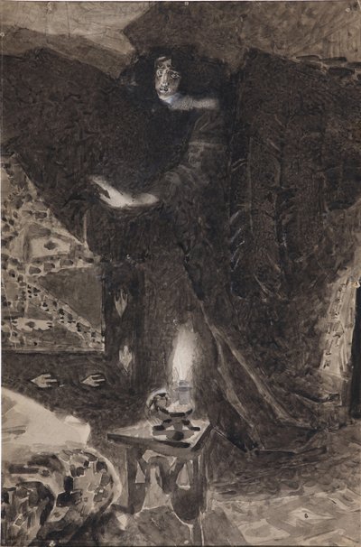 詩のイラストミハイル・レールモントフ、1890年から1900年までの悪魔 作： Mikhail Aleksandrovich Vrubel