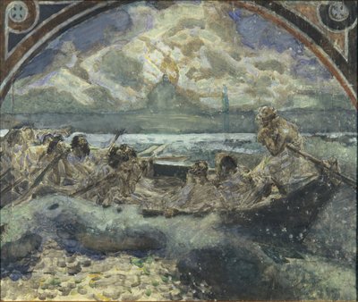 イエスは水の上を歩きます、1890 作： Mikhail Aleksandrovich Vrubel