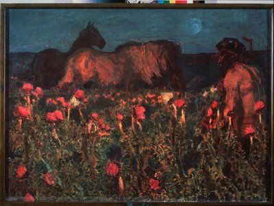 夜が来る - ミハイル・アレクサンドロヴィッチ・ヴルベル（ヴルベル）（1856-1910）による絵画、キャンバスに油彩 作： Mikhail Aleksandrovich Vrubel