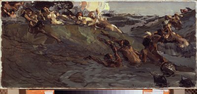 Naiads と Tritons の演奏 - Mikhail Alexandrovich Vrubel (Vrubel) (1856-1910) による絵画、キャンバスに油彩 作： Mikhail Aleksandrovich Vrubel