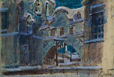 オペラの舞台デザイン、P。チャイコフスキー作「スペードの女王」、1901 作： Mikhail Aleksandrovich Vrubel
