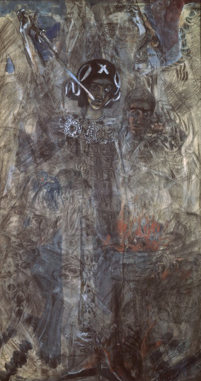 預言者エゼキエルのビジョン、1906 作： Mikhail Aleksandrovich Vrubel