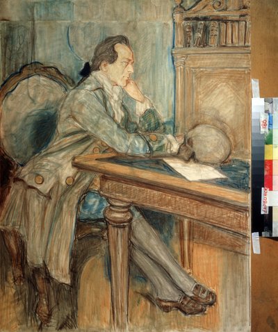 ヨハン・ヴォルフガング・フォン・ゲーテ (1749-1832) は、1784 年 3 月 27 日に人間の顎間骨を発見しました (ヨハン・ヴォルフガング・フォン・ゲーテは、3 月 27 日に人間の顎間骨を発見しました 作： Mikhail Dmitrievich Ezuchevsky