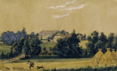 プリユティノ邸宅、1830年代 作： Mikhail Ivanovich Lebedev