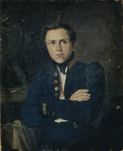 彫刻家アレクサンドル・イワノビッチ・テレベネフの肖像 1812-1859, 1835 作： Mikhail Ivanovich Skotti
